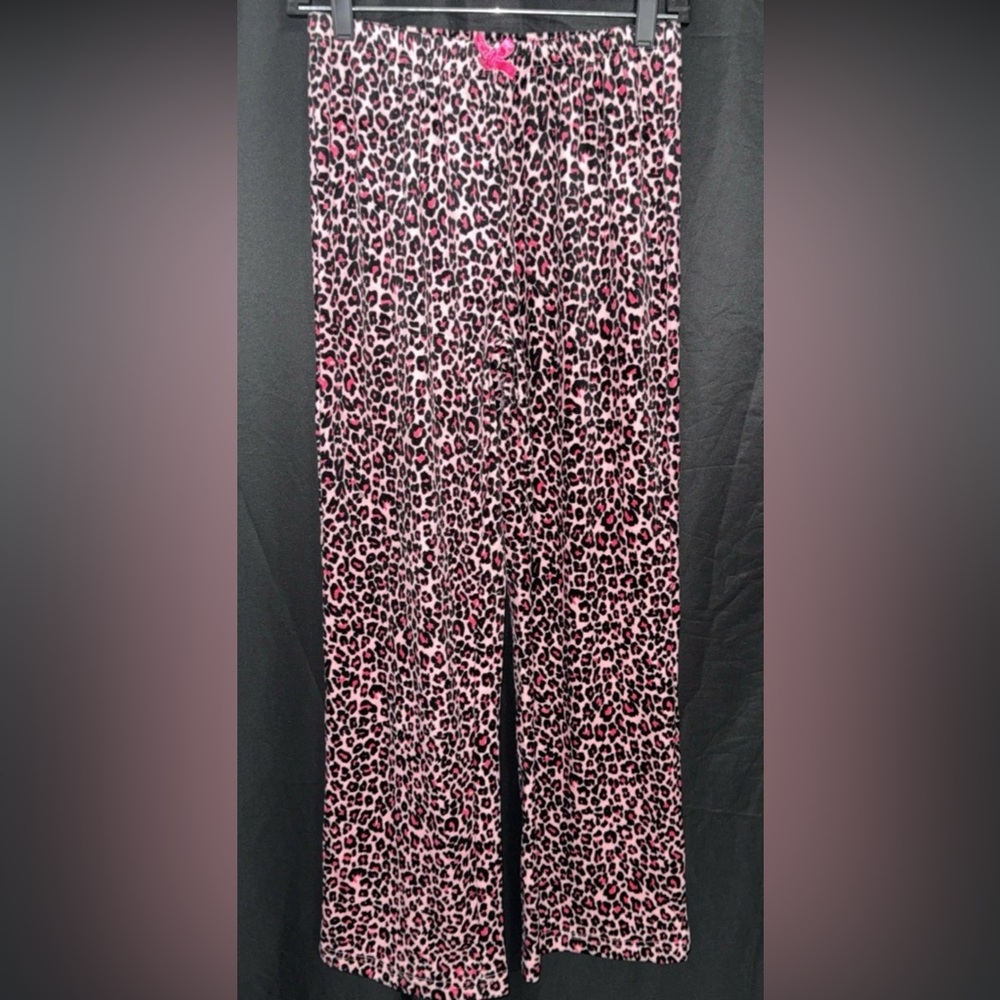 Stylish pink Leopard Print flared pajama Pants Y2K